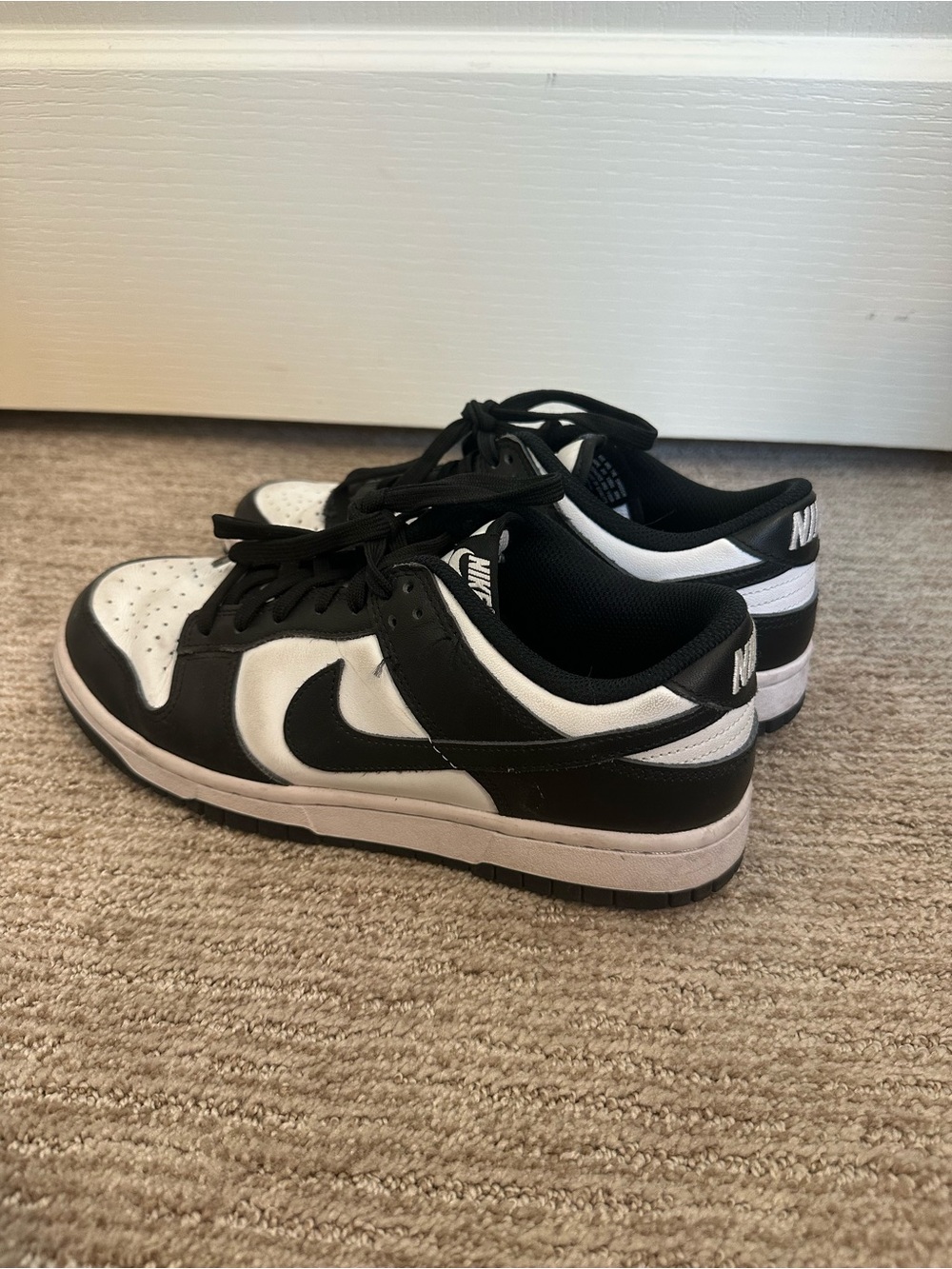 Nike Men’s Black and White Low-Top Skate Sneakers